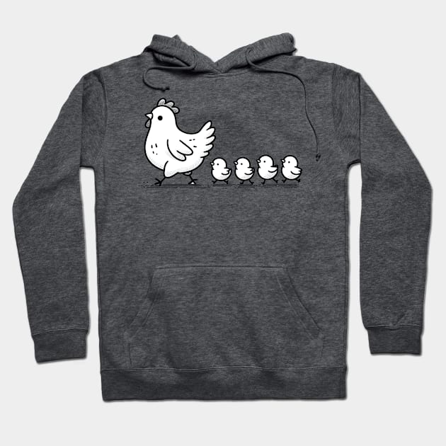 A chicken cares about her chicks Hoodie by Ingridpd